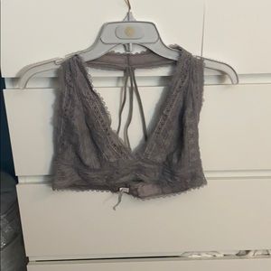 Grey lace bralette